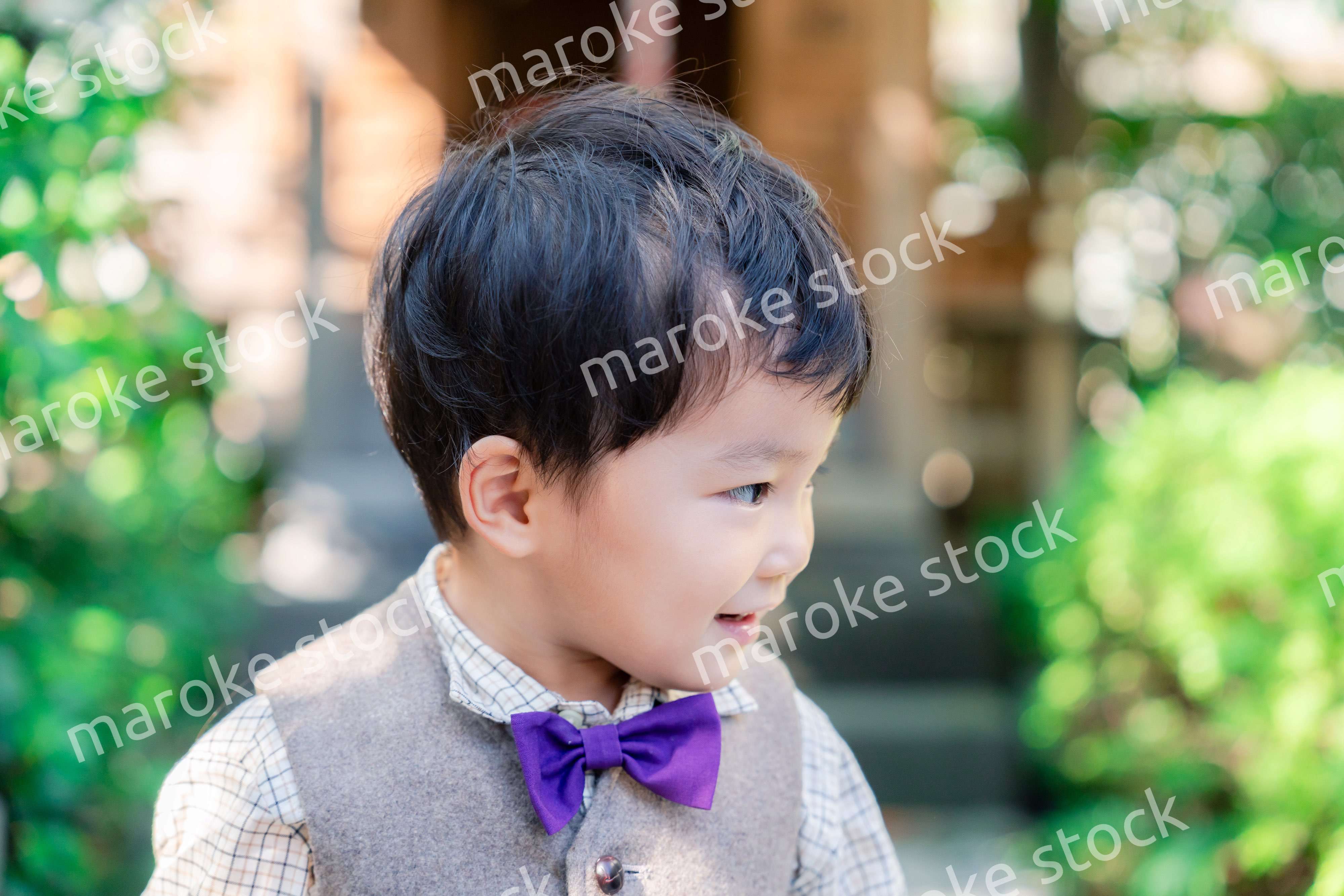 七五三のお祝いをする男の子（3歳）