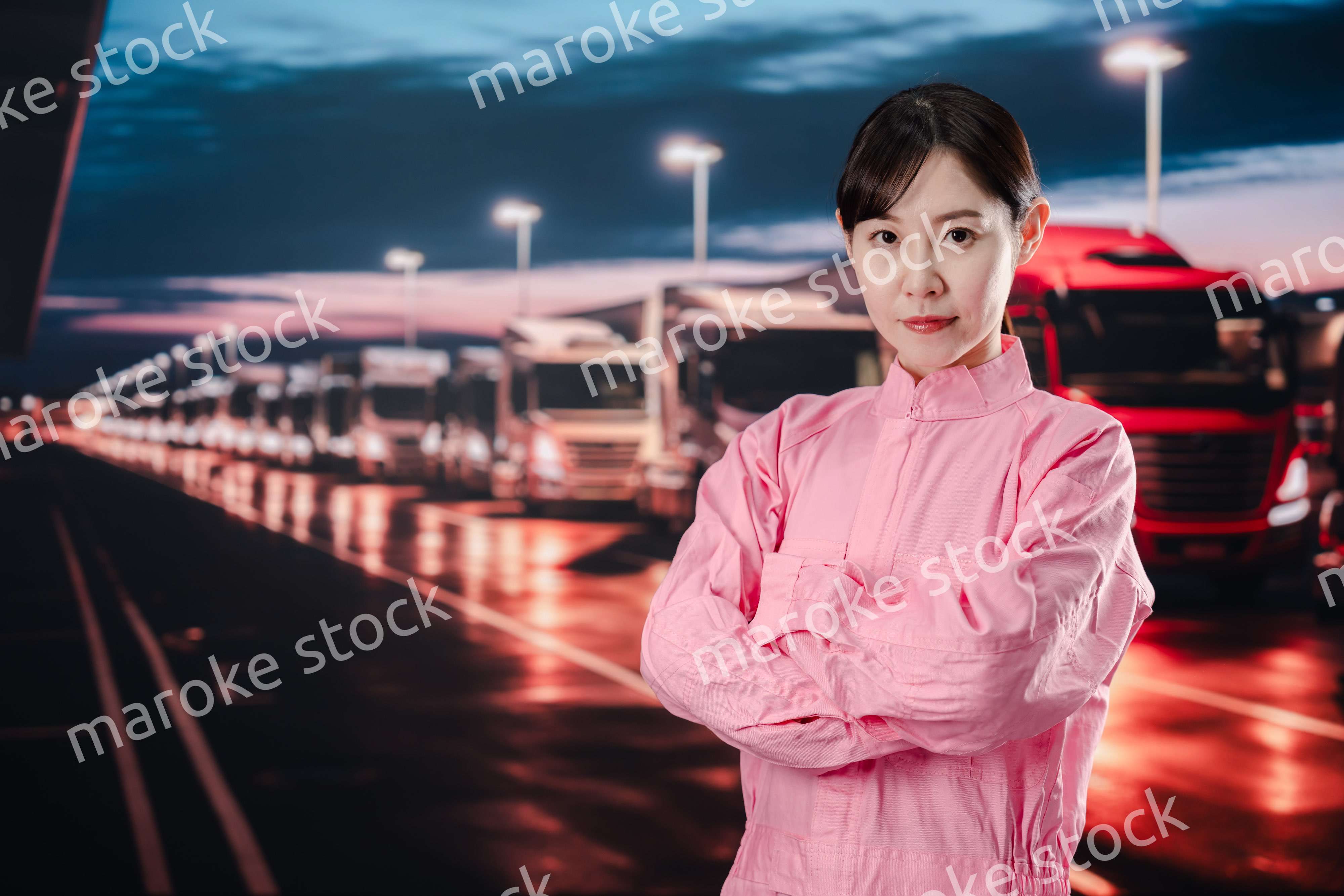 物流業界で働くトラックドライバーの女性