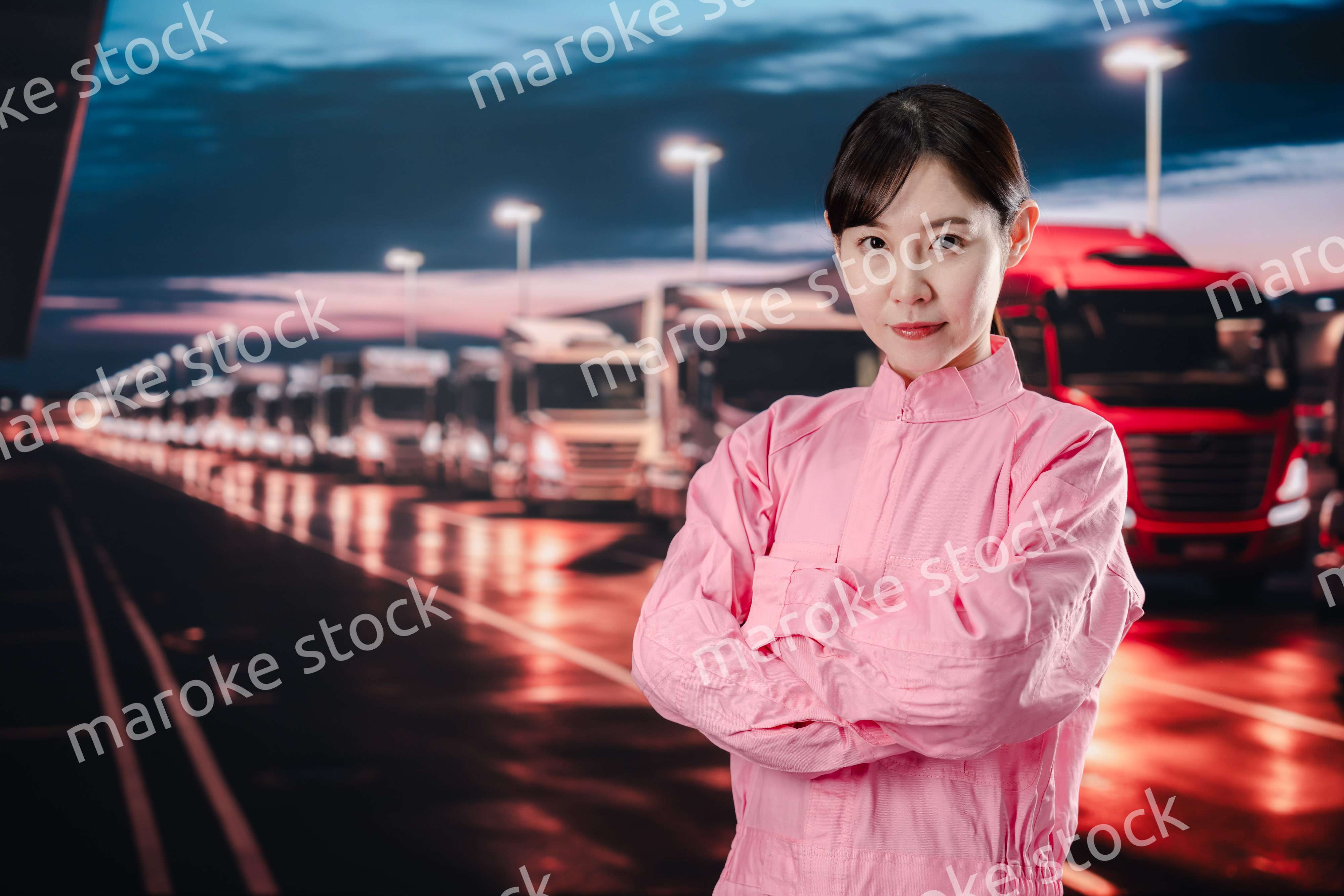 物流業界で働くトラックドライバーの女性