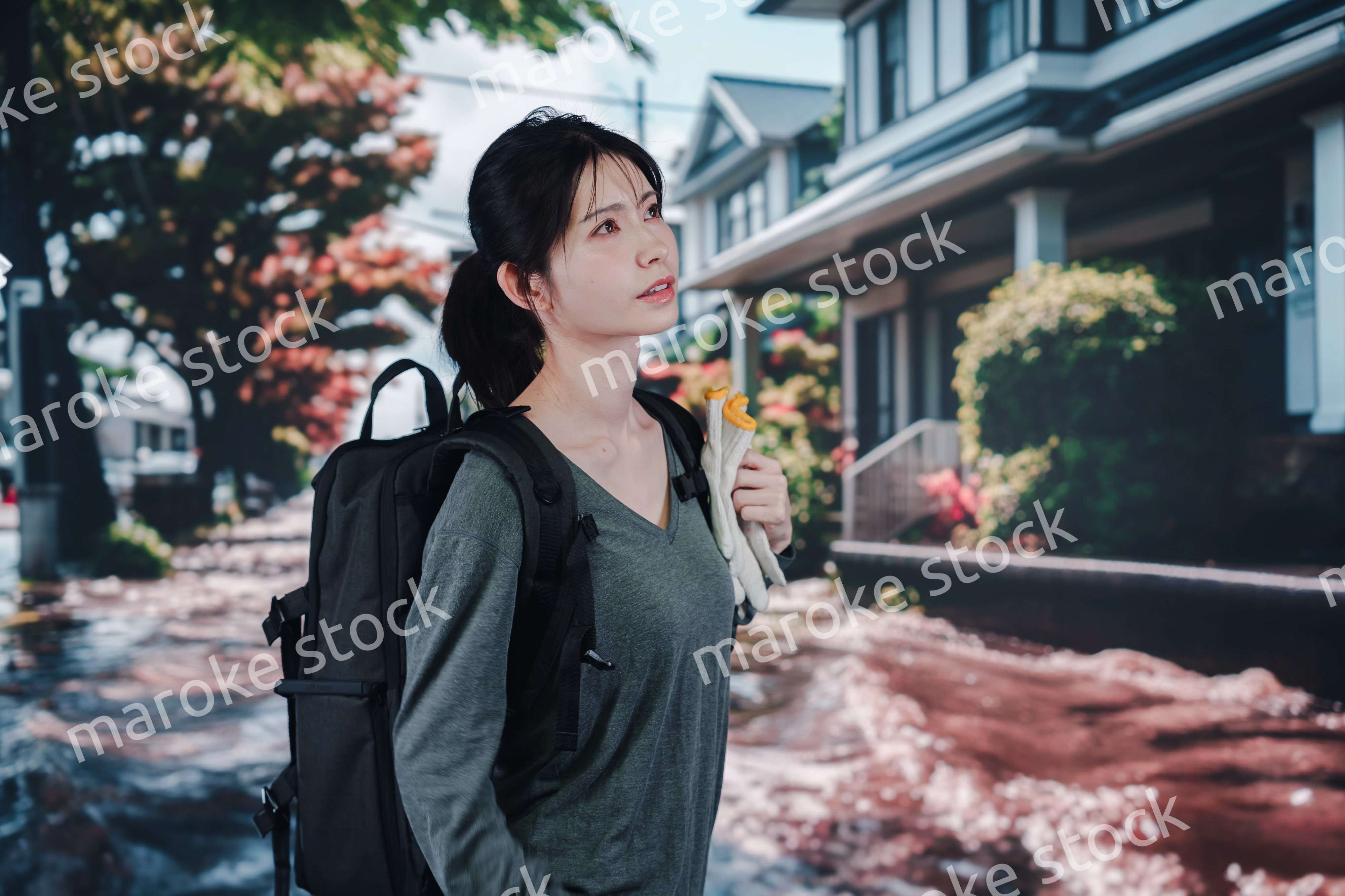 災害で被災した若い女性