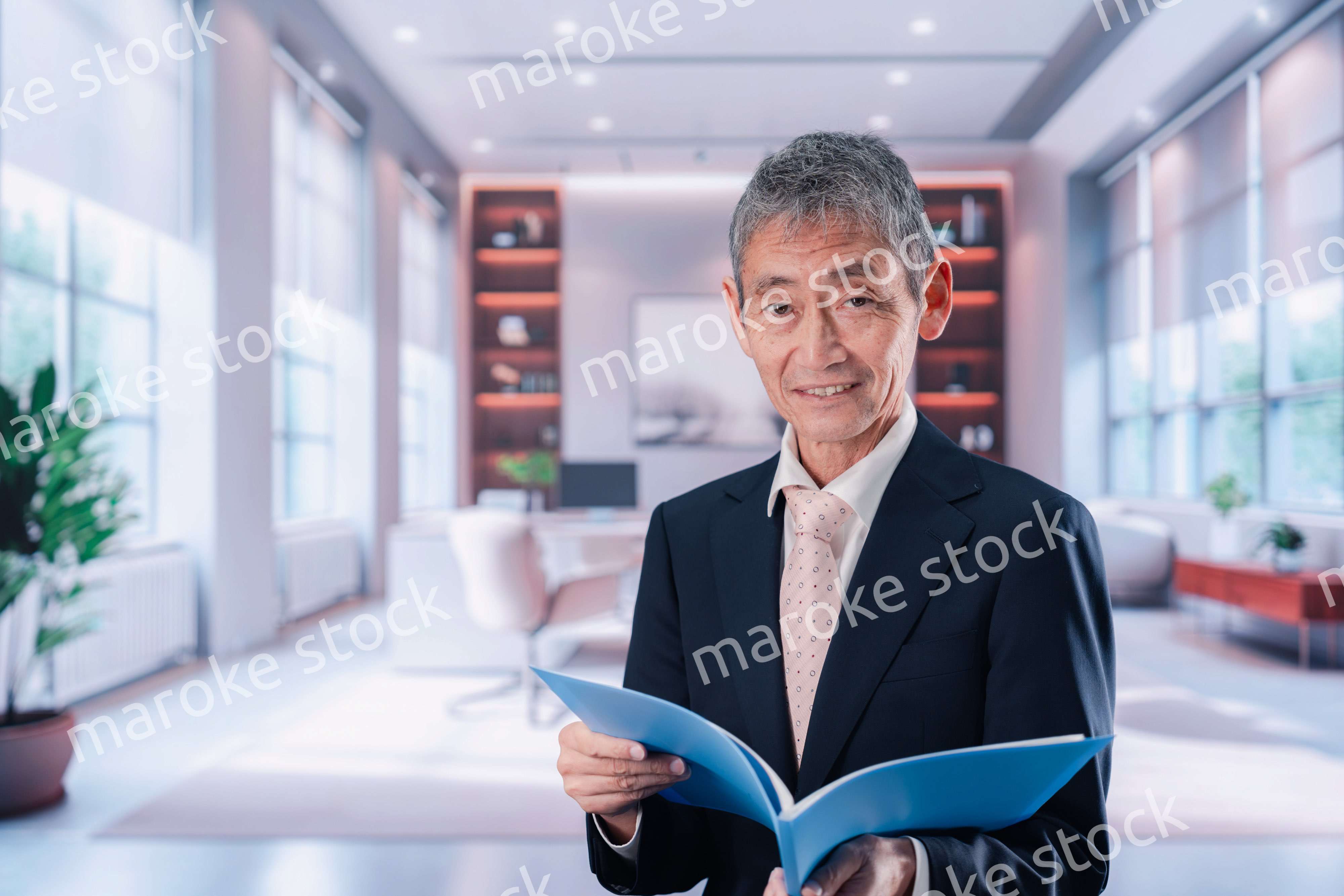 資料を確認する中年男性のVIP