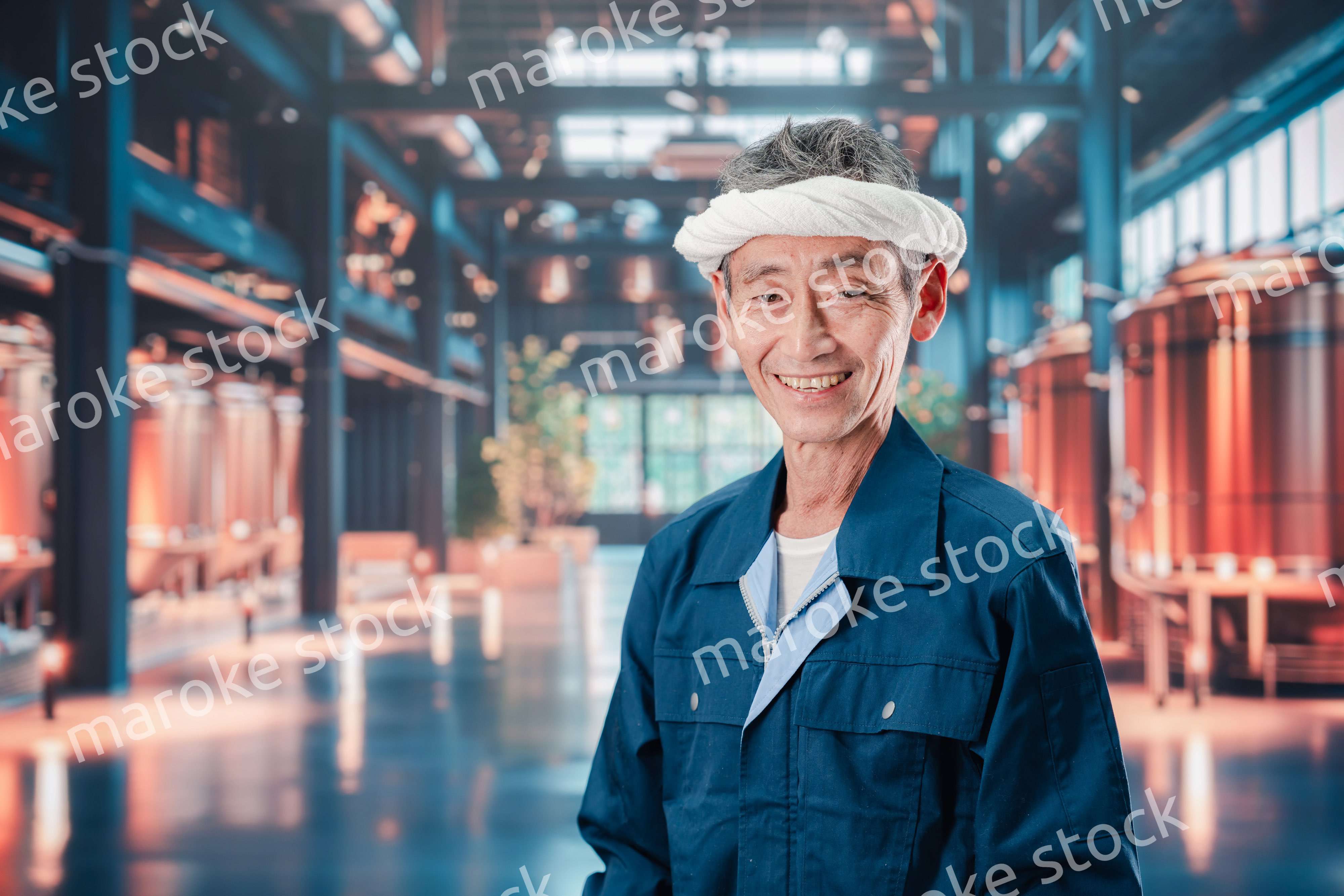 酒蔵で働く高齢の男性