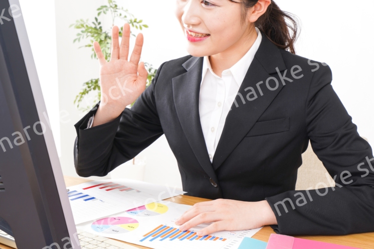 Young business woman at office