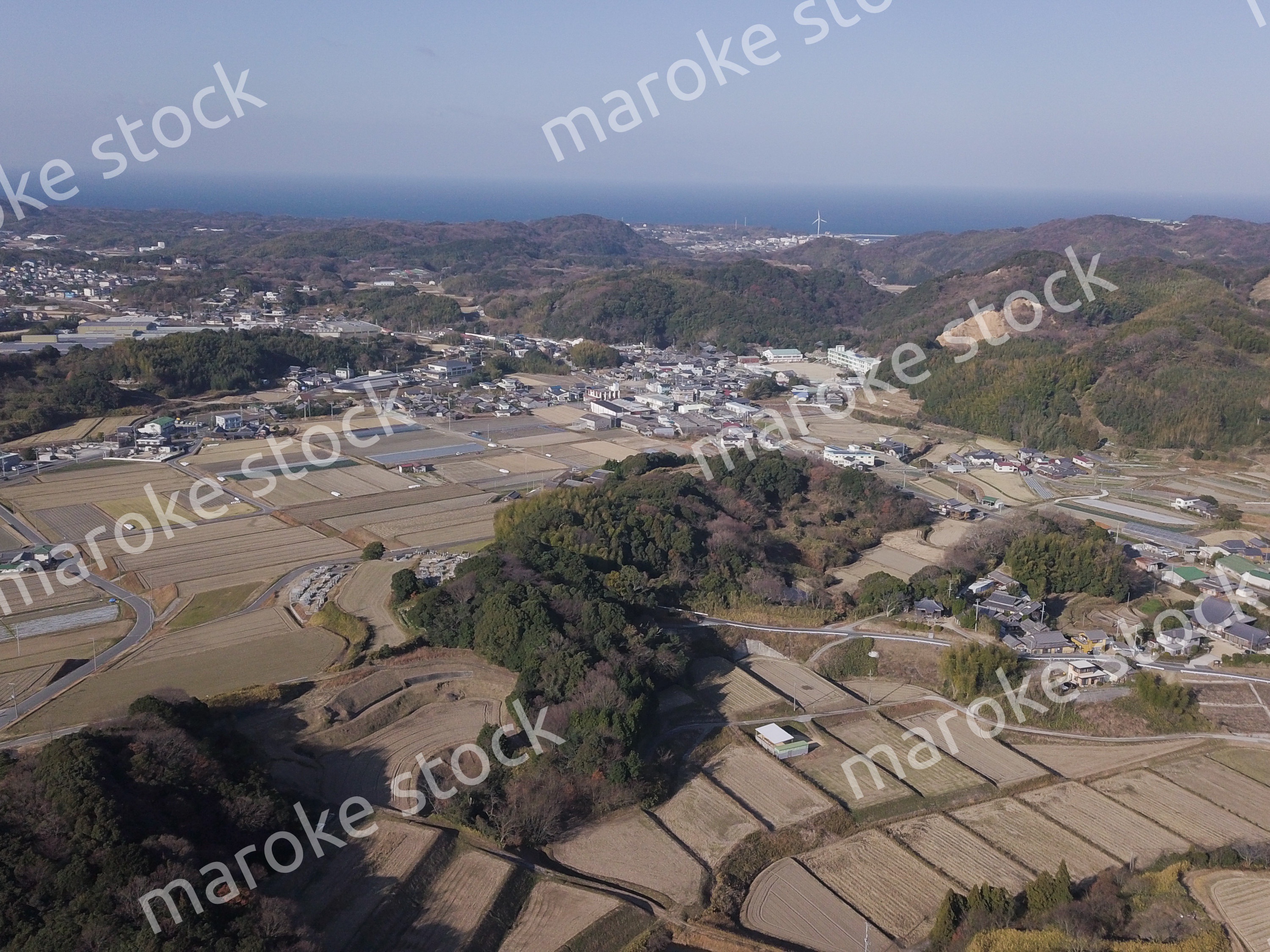 日本の田園風景ドローン撮影・淡路島