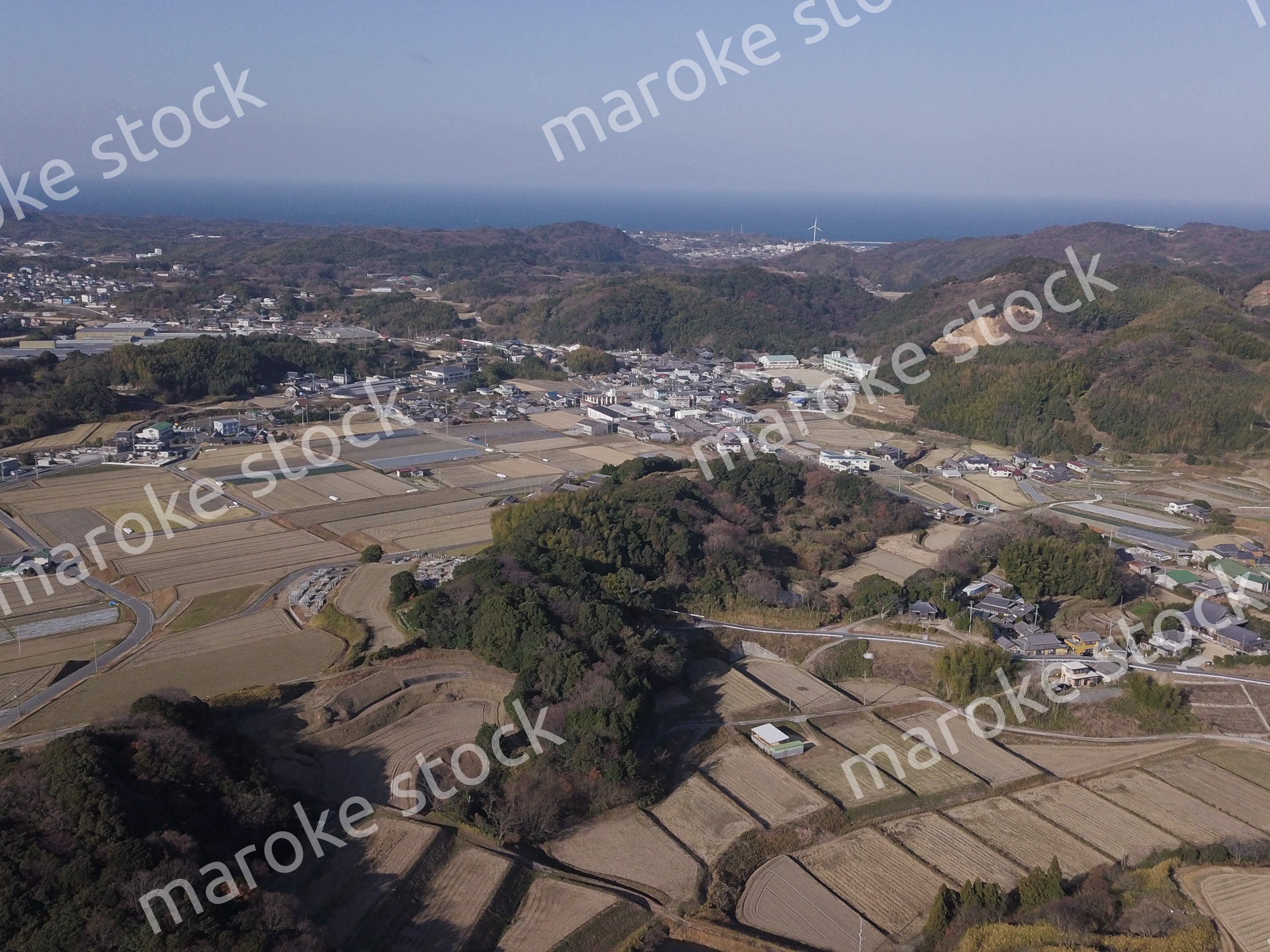 日本の田園風景ドローン撮影・淡路島