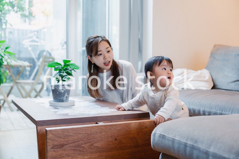 家で赤ちゃんと一緒に暮らすお母さん