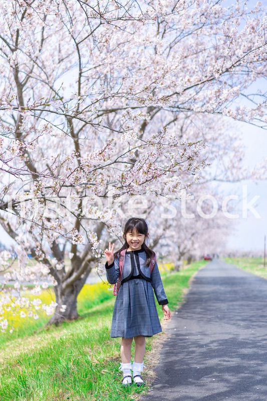 入学式のためにおめかしをした女の子