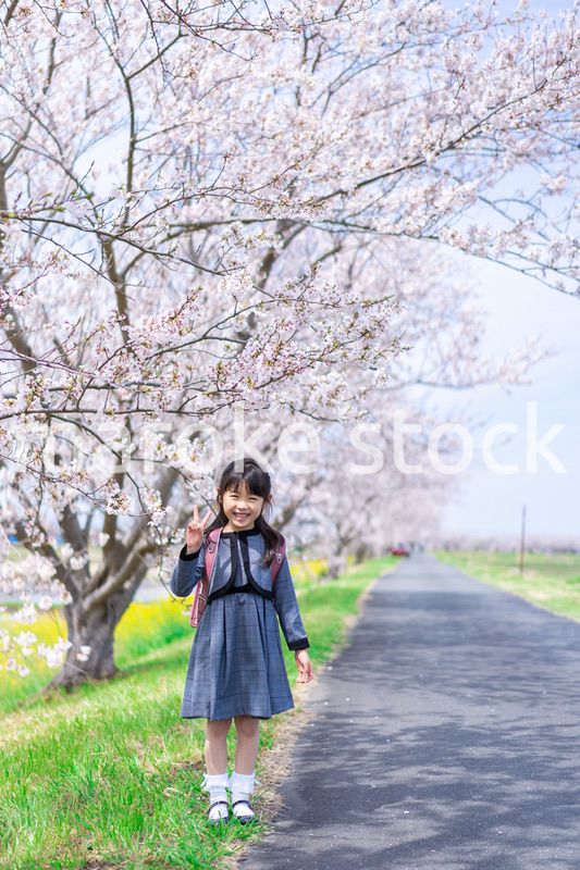 入学式のためにおめかしをした女の子