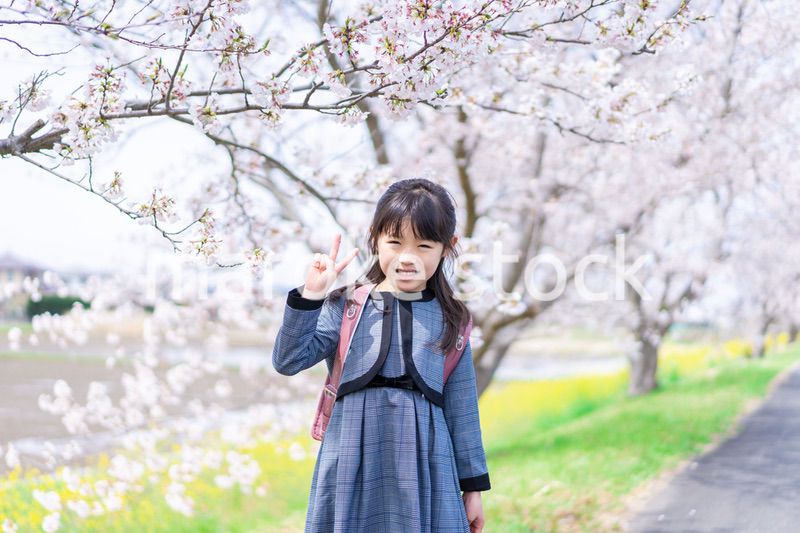 入学式のためにおめかしをした女の子