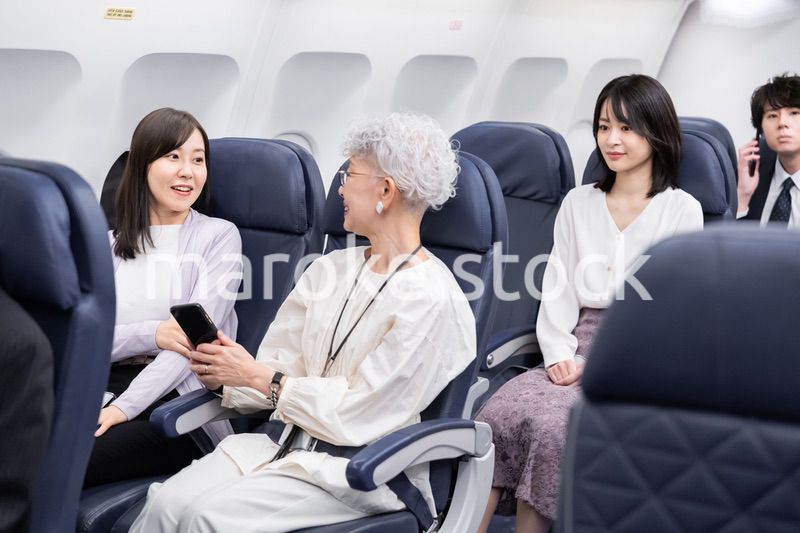 飛行機で移動をする乗客