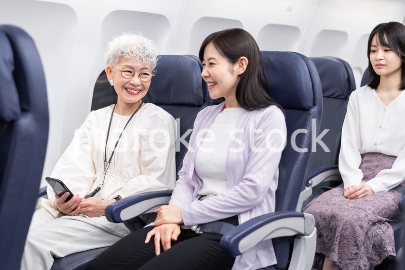飛行機で移動をする乗客