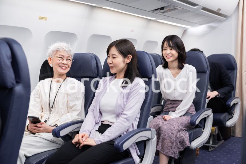 飛行機で移動をする乗客