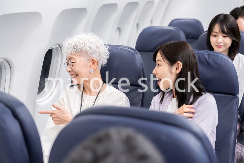 飛行機で移動をする乗客
