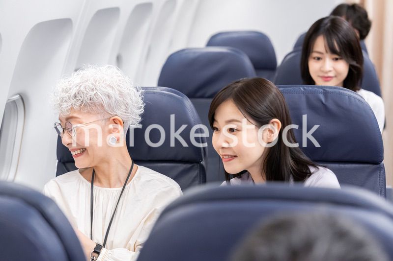 飛行機で移動をする乗客