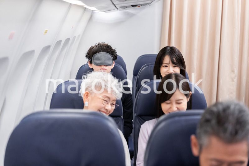 飛行機で移動をする乗客