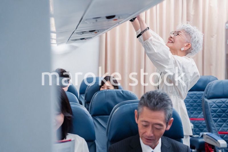 飛行機で移動する乗客