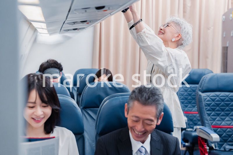 飛行機で移動する乗客