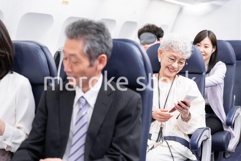 飛行機で移動をする乗客