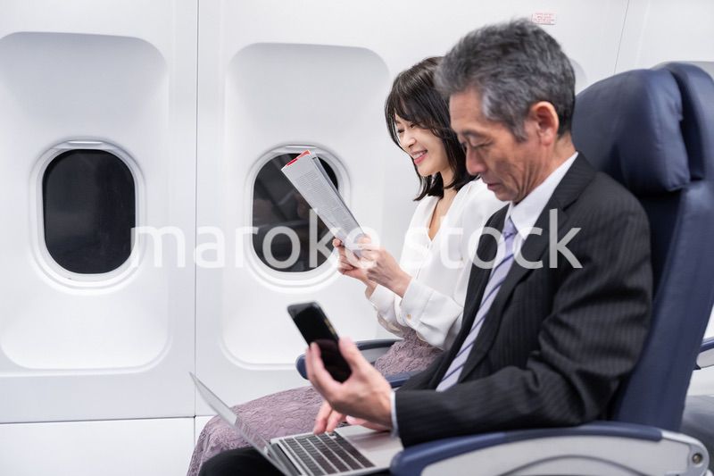 飛行機で移動をする乗客
