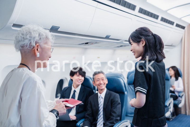 飛行機で移動する乗客