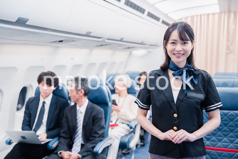 飛行機で移動する乗客