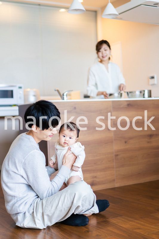 赤ちゃんのいる幸せな家族