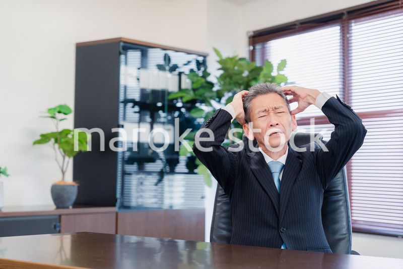 業績不振に頭を抱える経営者の男性
