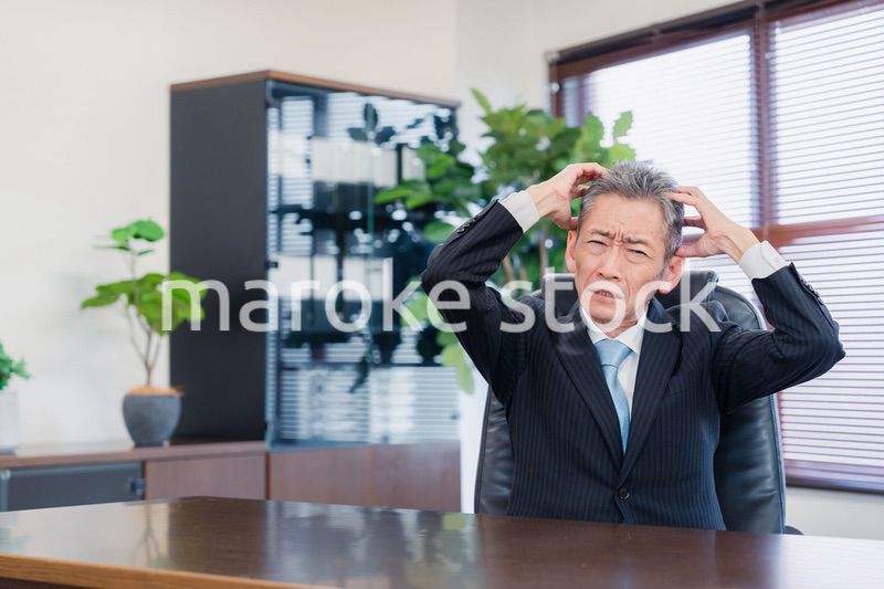 業績不振に頭を抱える経営者の男性