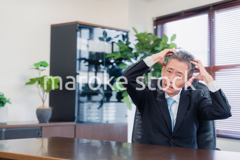 業績不振に頭を抱える経営者の男性