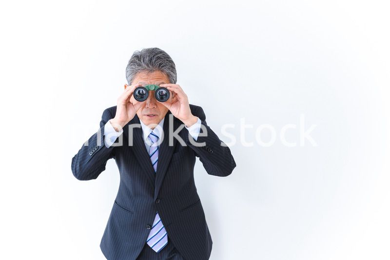 調査をする中年のビジネスマン