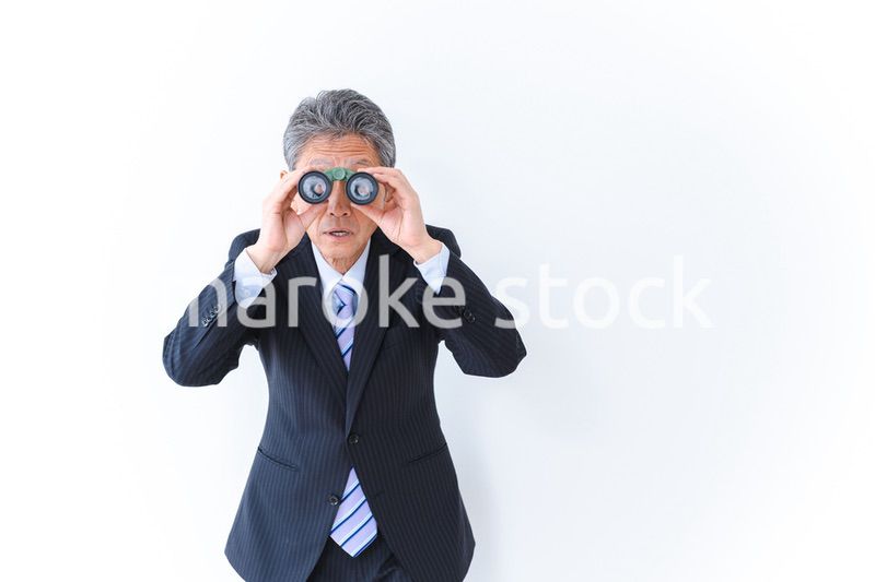 調査をする中年のビジネスマン