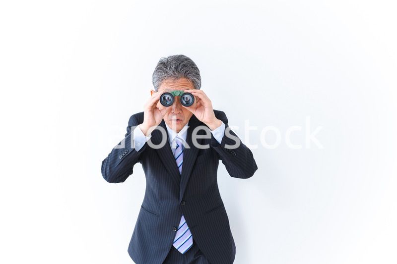 調査をする中年のビジネスマン