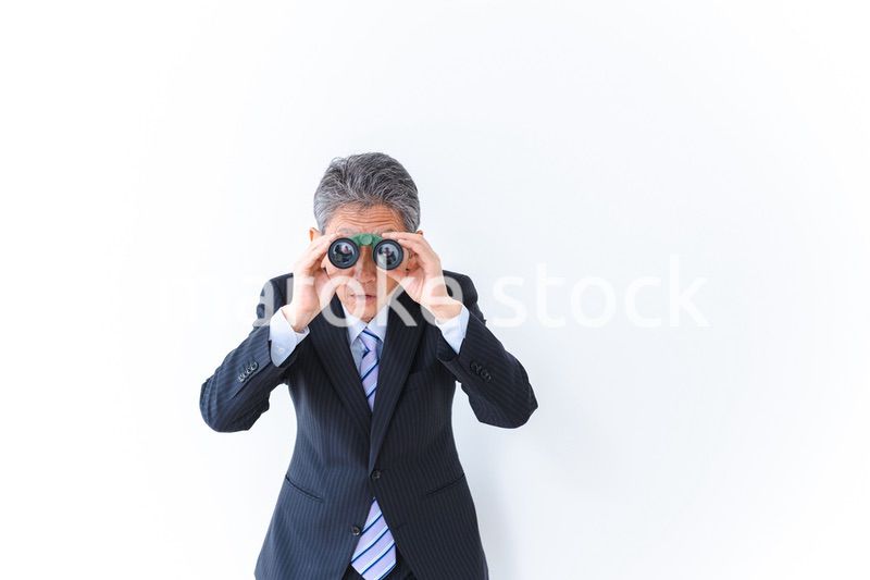 調査をする中年のビジネスマン