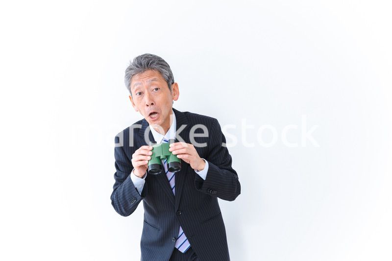 調査をする中年のビジネスマン