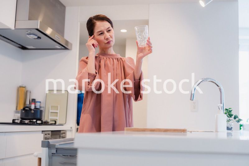 ビルトイン食洗機を使うシニアの女性