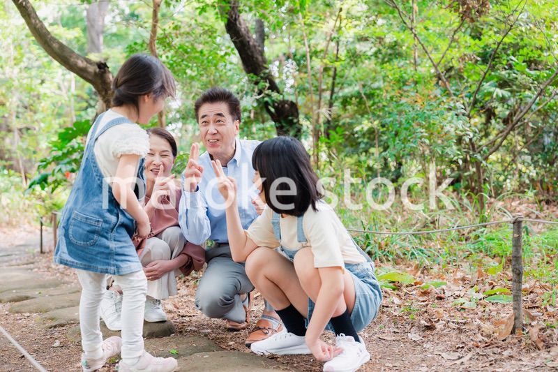 田舎の祖父母の家で遊ぶ孫たち
