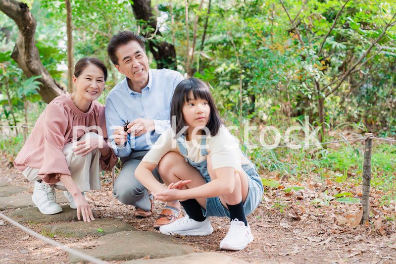 田舎の祖父母の家で遊ぶ孫たち