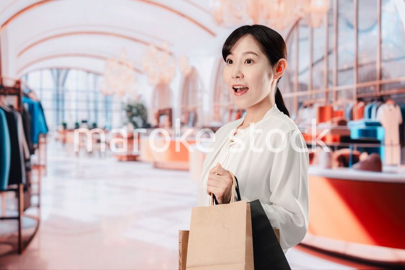 ショッピングを楽しむ若い女性