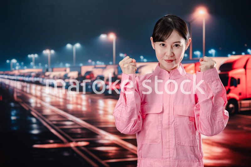 物流業界で働くトラックドライバーの女性