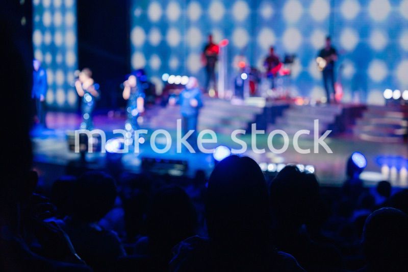 ホールでライブパフォーマンスを鑑賞する客