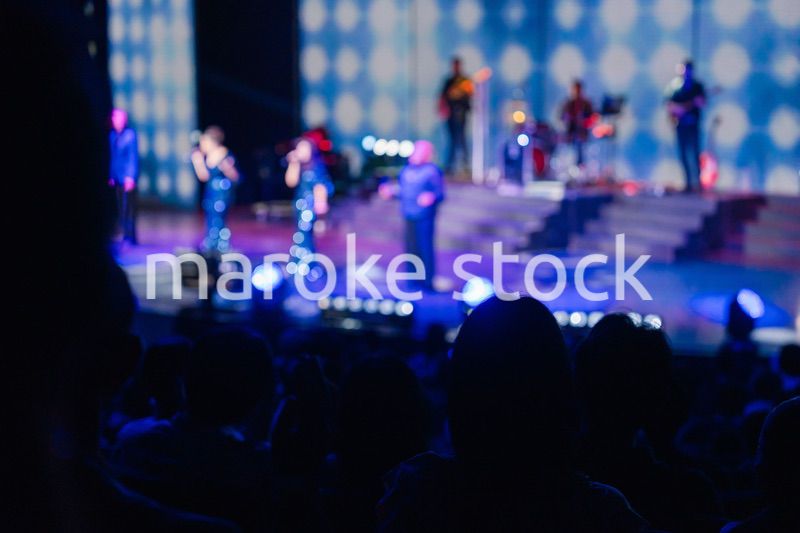 ホールでライブパフォーマンスを鑑賞する客