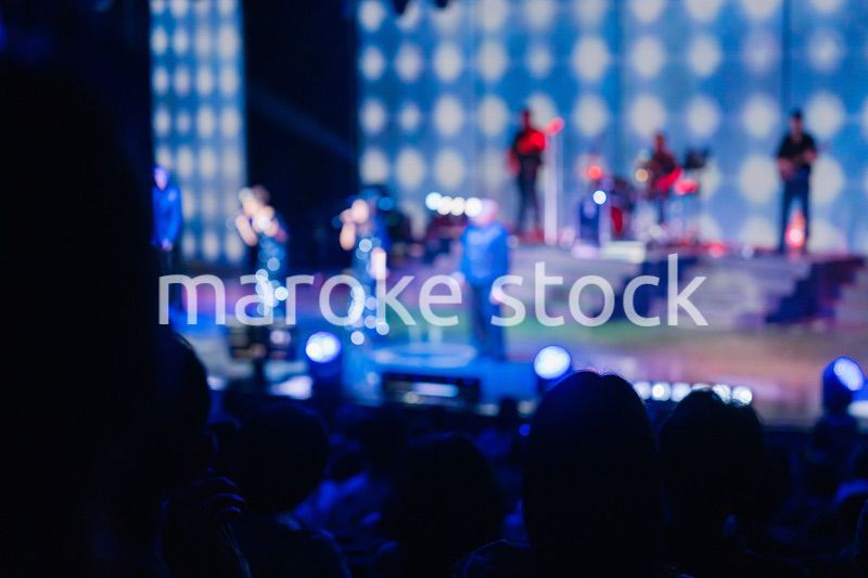 ホールでライブパフォーマンスを鑑賞する客