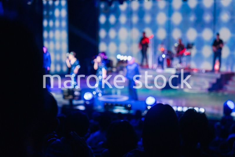 ホールでライブパフォーマンスを鑑賞する客