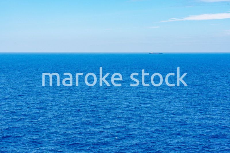 コンテナを積んで航海する貨物船