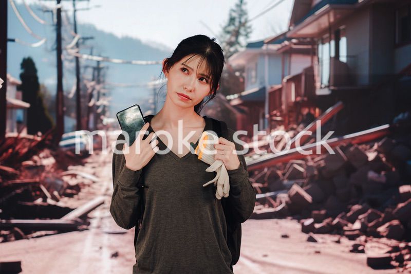 災害で被災した若い女性