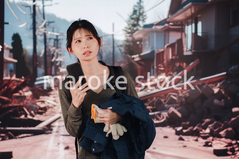 災害で被災した若い女性