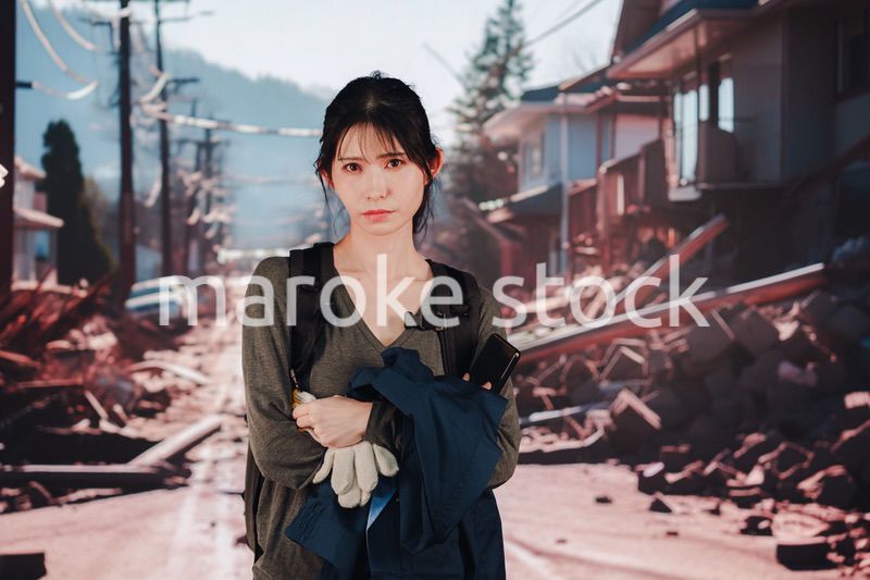 災害で被災した若い女性