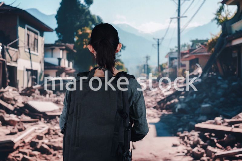 災害で被災した若い女性