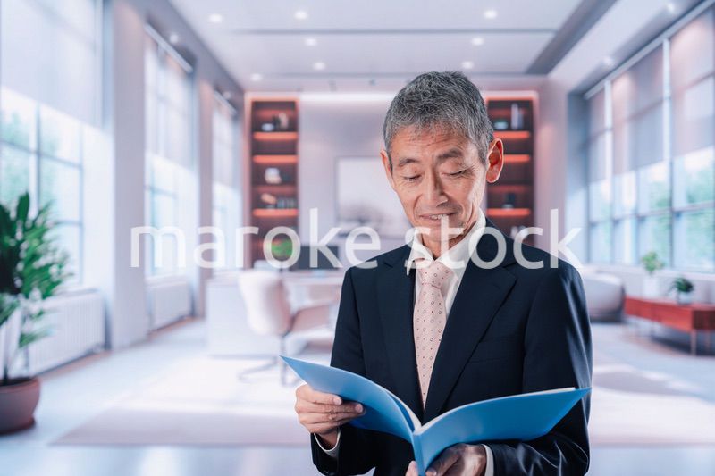 資料を確認する中年男性のVIP