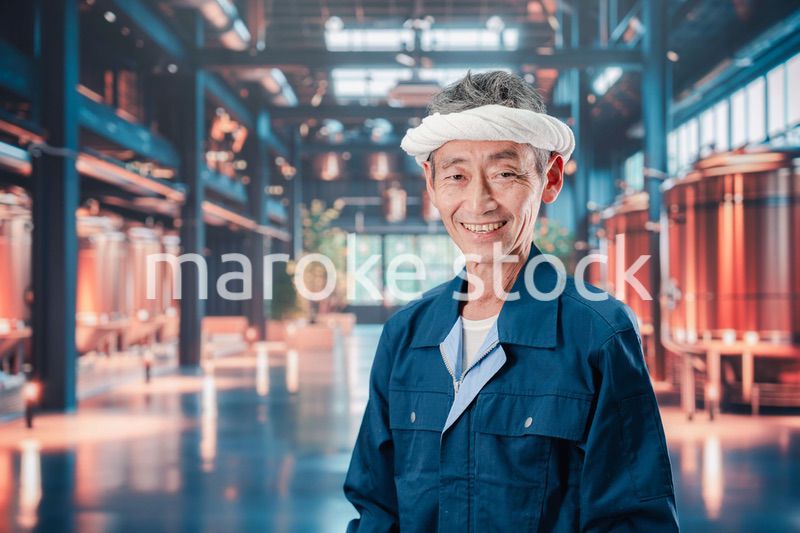酒蔵で働く高齢の男性